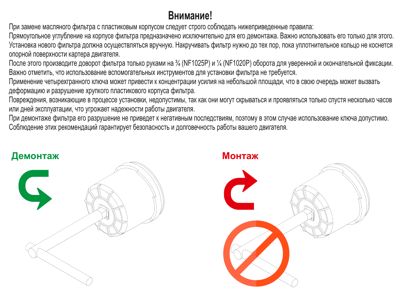 Инструкция монтажа NF1020P: установка руками, доворот на ¼ оборота.