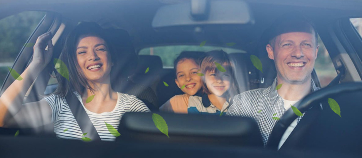 семья в салоне автомобиля