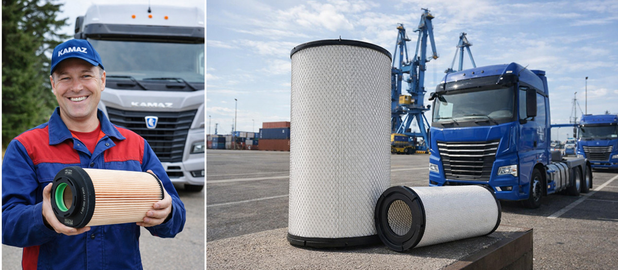 Воздушные фильтры и топливный фильтр на КамАЗ К5